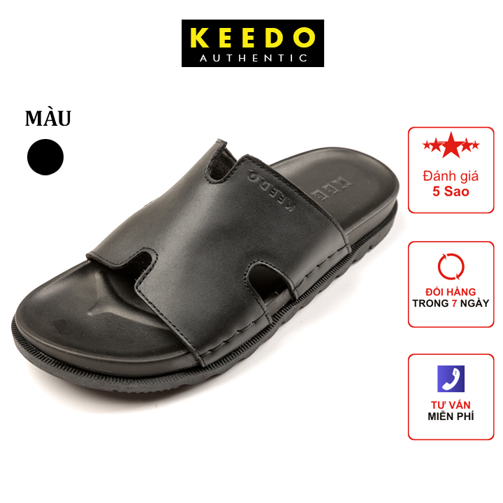 Dép Nam Chữ H Cao Cấp Da Bò Thật KD5513