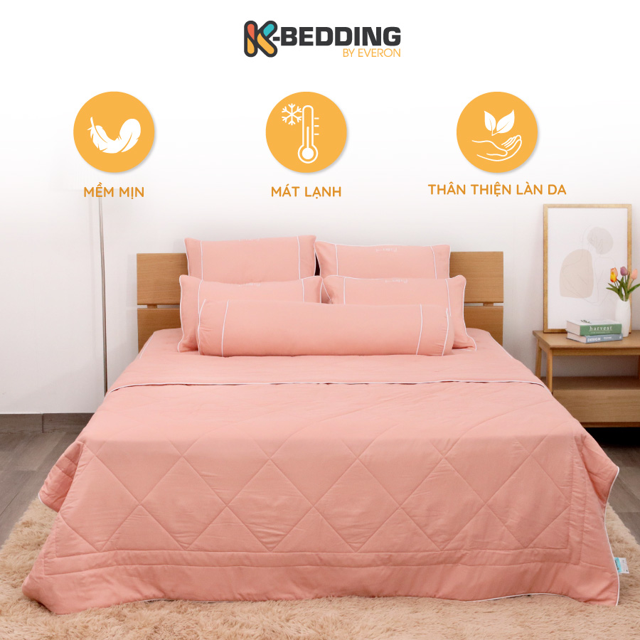 Bộ ga giường chần bông K-Bedding by Everon KNTS chất vải Ice-tencel thoáng mát, kháng khuẩn