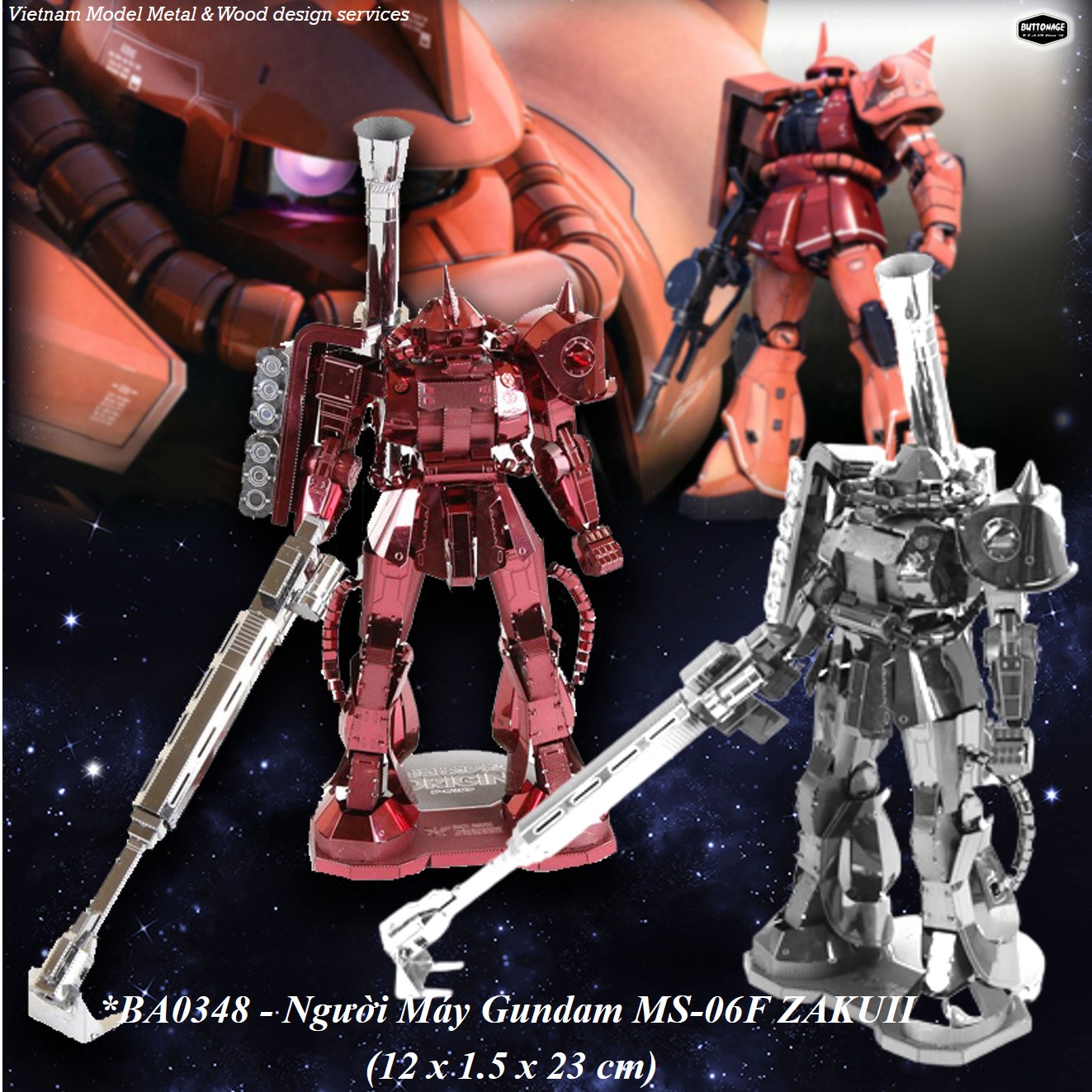 Mô Hình Lắp Ráp 3d Người Máy Gundam (Kim loại lắp ghép 3D)