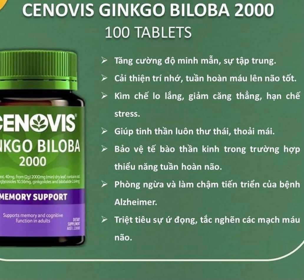 bổ não Cenovis Ginkgo Biloba 2000
