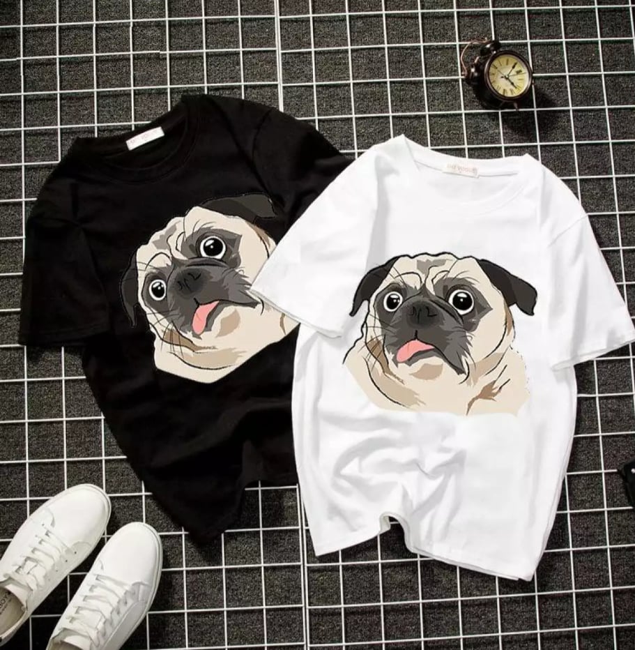 [HCM]Áo thun nam nữ form rộng Hàn quốc in hình Cún Mập độc đẹp vải dày mịn mát