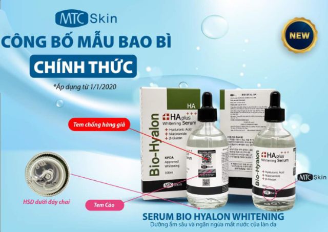 HA PLUS Whitening SERUM (Bio-Hyalon) - SERUM CẤP ẨM, TRẮNG SÁNG DA