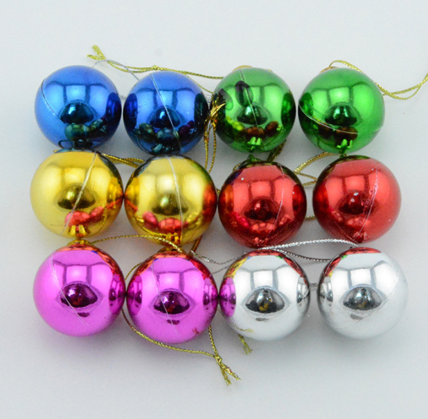 Phụ kiện trang trí noel set 6 quả châu trơn 4cm,6cm nhiều màu e25