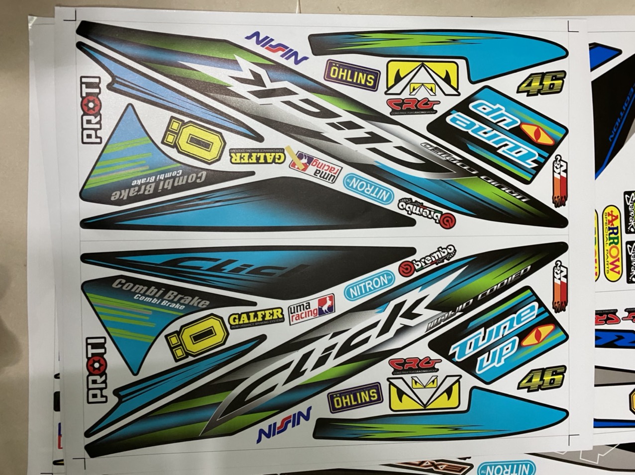 Tem rời xe click 110 dán xe đen