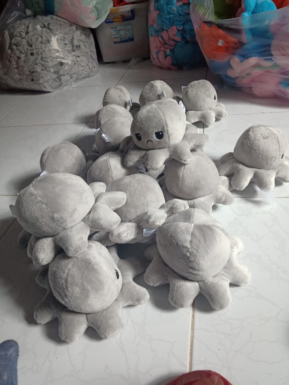 [CÓ VIDEO THỰC TẾ] Gấu Bông Bạch Tuộc Cảm Xúc Lông Mịn Cao Cấp (có 2 loại bạch tuộc 1 mặt và 2 mặt thay đổi)