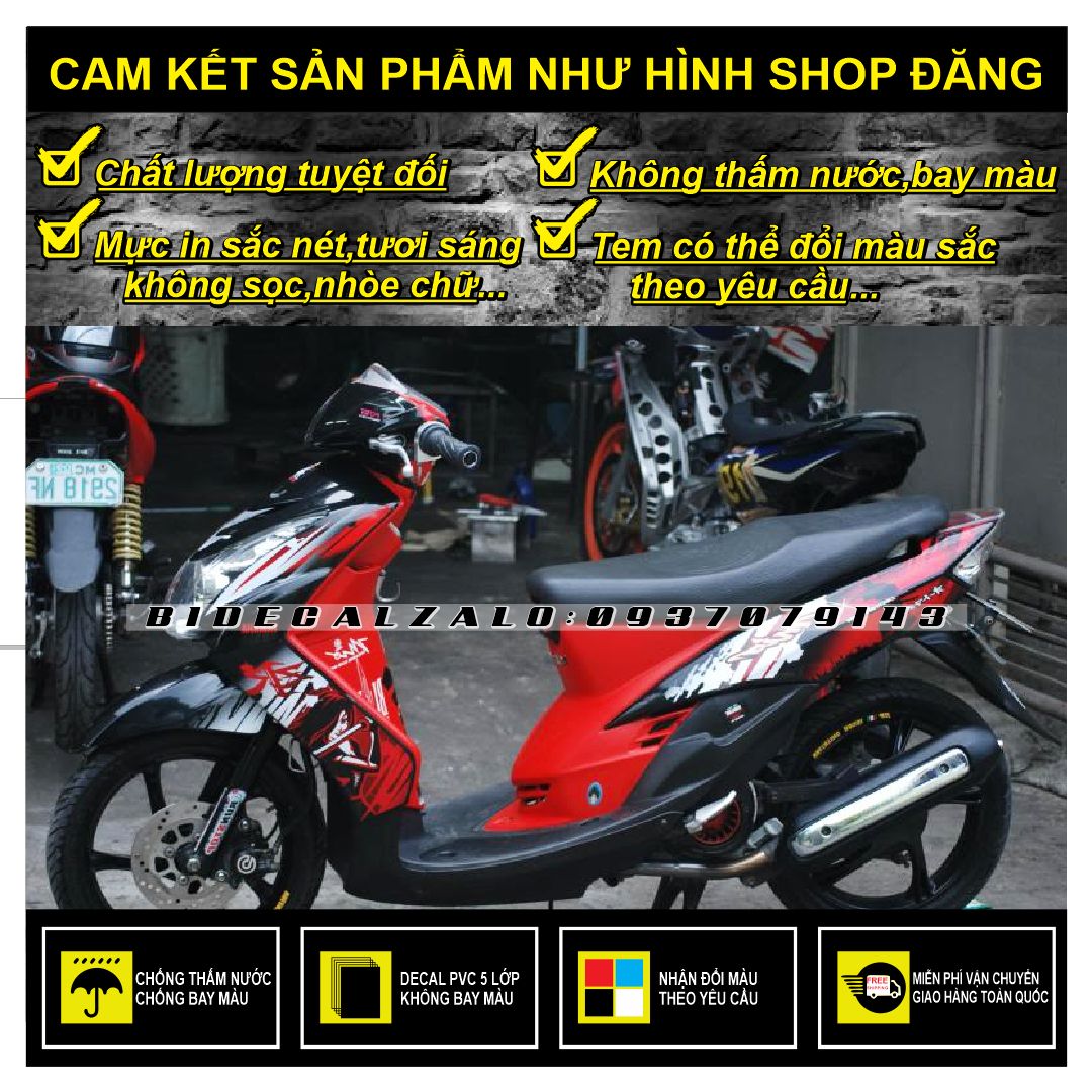 HCM-BIDECAL- TEM RỜI MIO ULTIMO 2009 SAMURAI ĐỎ ĐEN