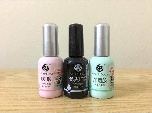 Base gel, top gel, cứng móng hoa hồng (Youth Rose)