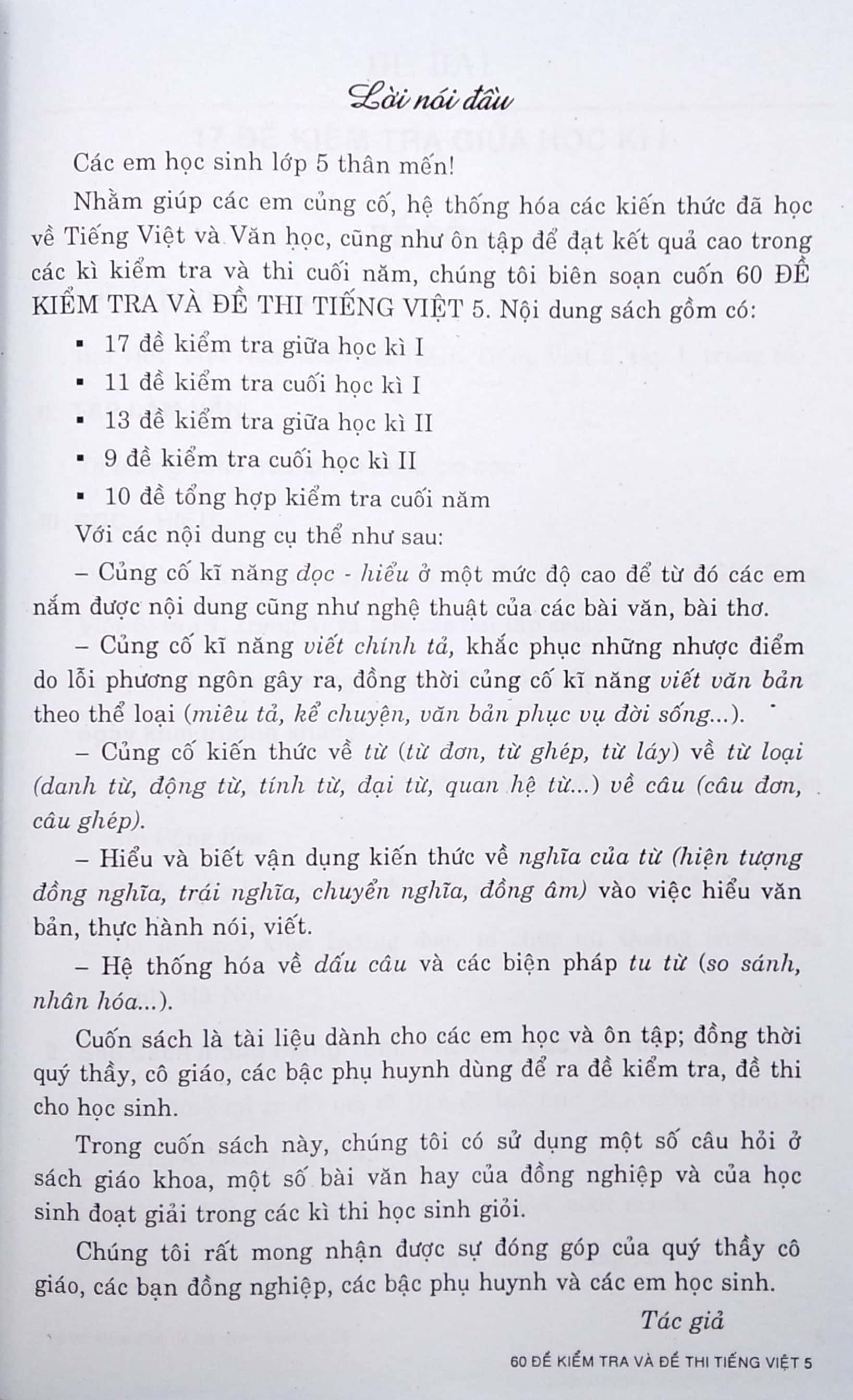 Sách Fahasa - 60 Đề Kiểm Tra Và Đề Thi Tiếng Việt 5