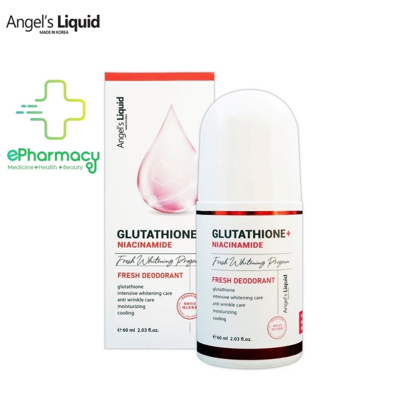 Lăn Nách Angel Liquid Glutathione plus Niacinamide Fresh Deodorant mờ thâm, dưỡng trắng da 60ml