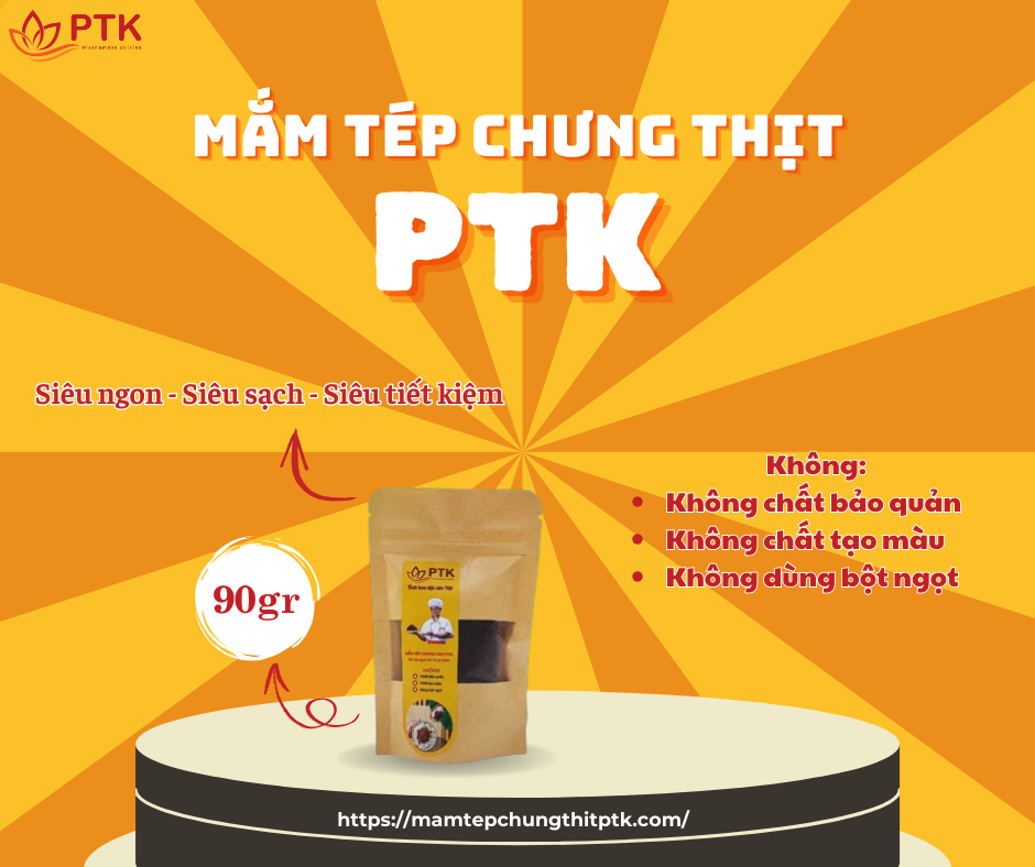 Thịt Chưng Mắm Tép PTK (Mắm Tép Chưng Thịt PTK) túi 90gr