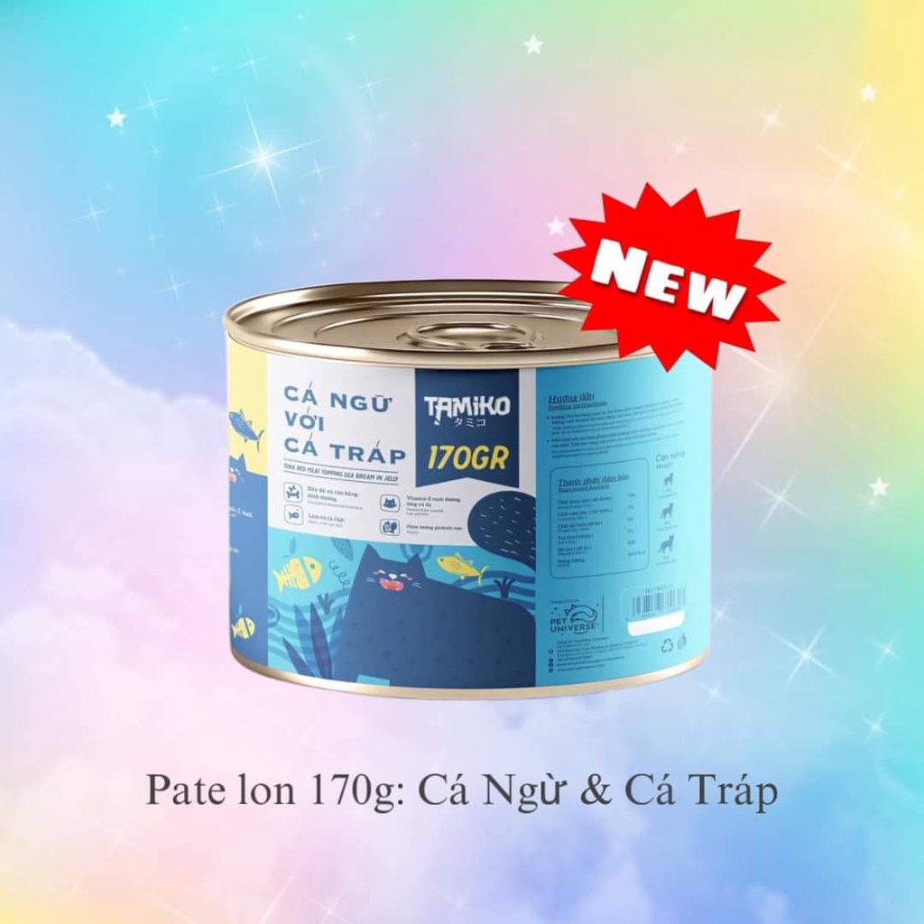 Pate Tamiko lon 170gram cho mèo, dạng thạch