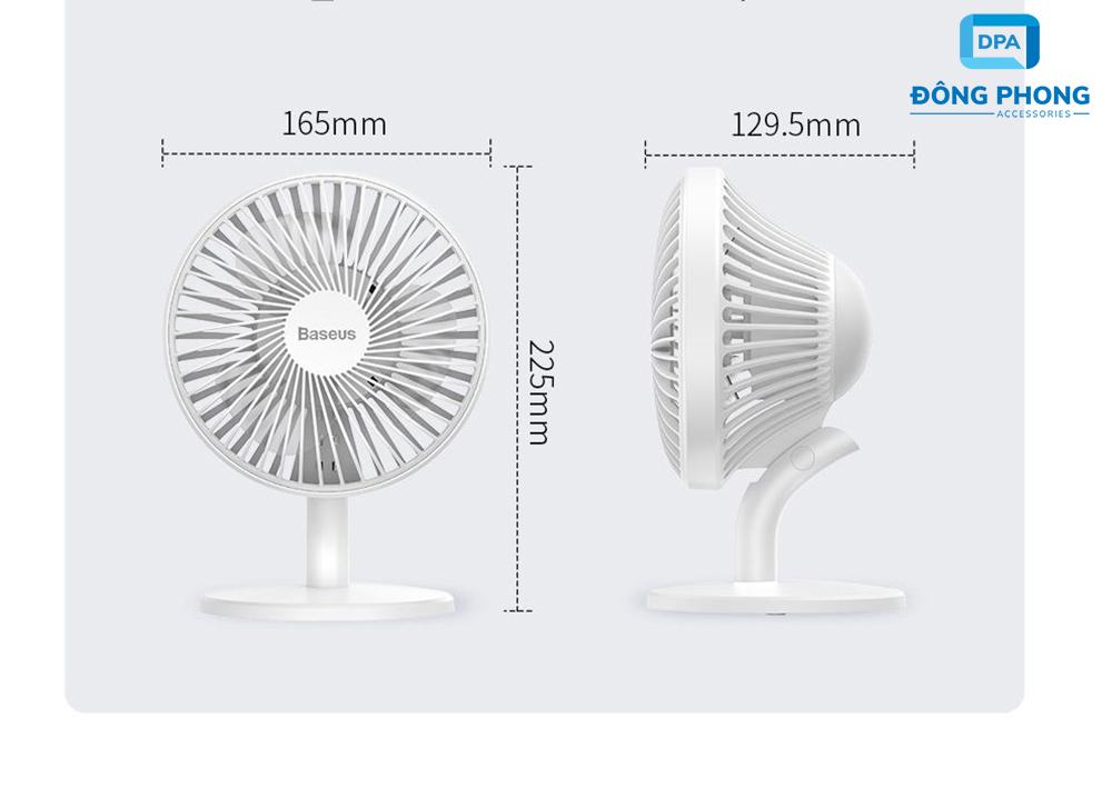 Quạt Mini Để Bàn Baseus Ocean Fan ( Pin sạc 2000mAh, 4 mức tốc độ )