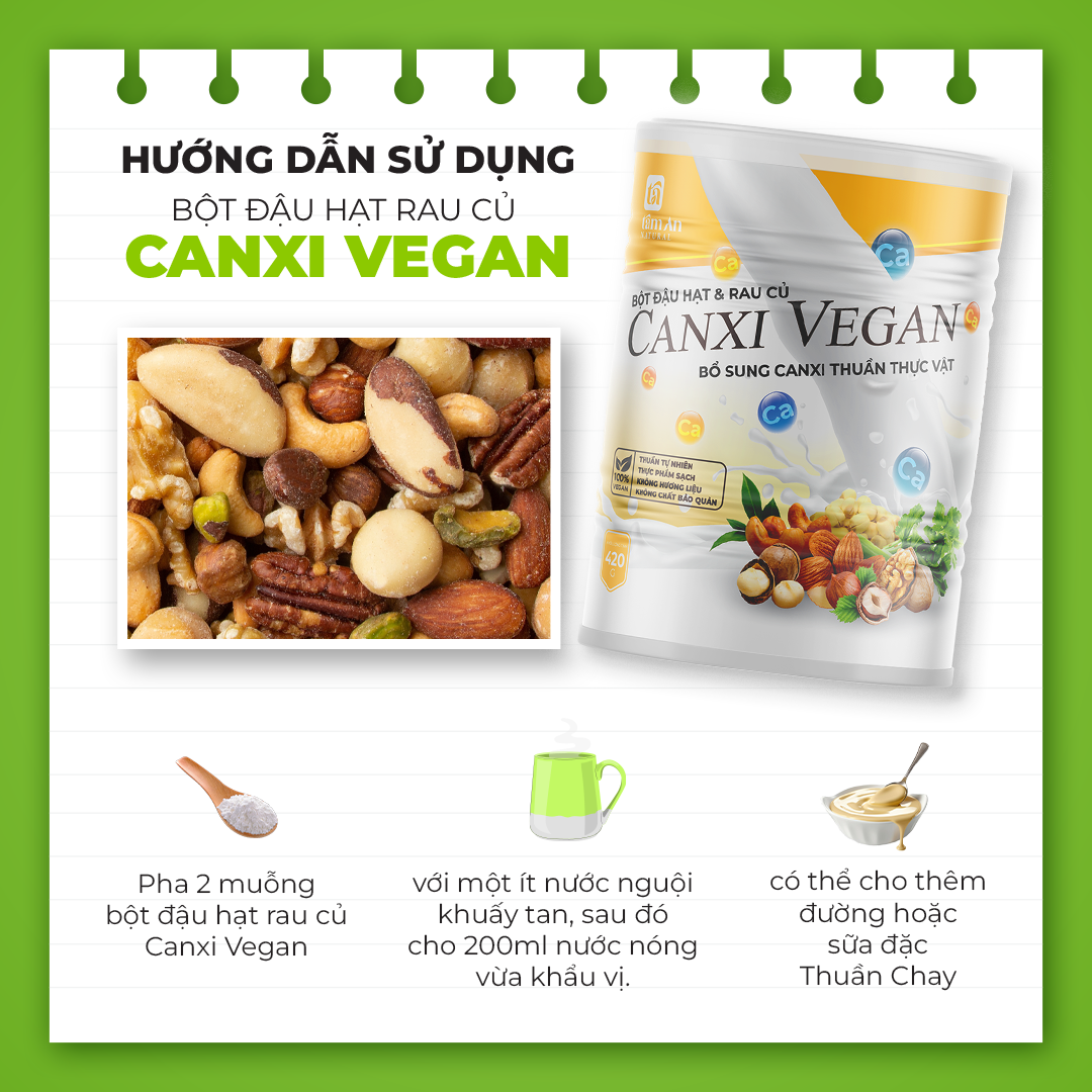 BỘT ĐẬU HẠT & RAU CỦ CANXI VEGAN - 420g