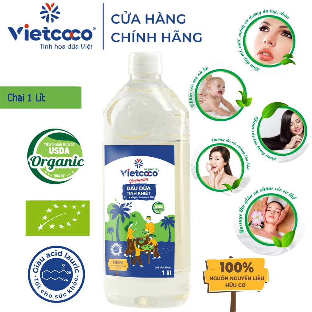Dầu Dừa Mỹ Phẩm Organic Vietcoco