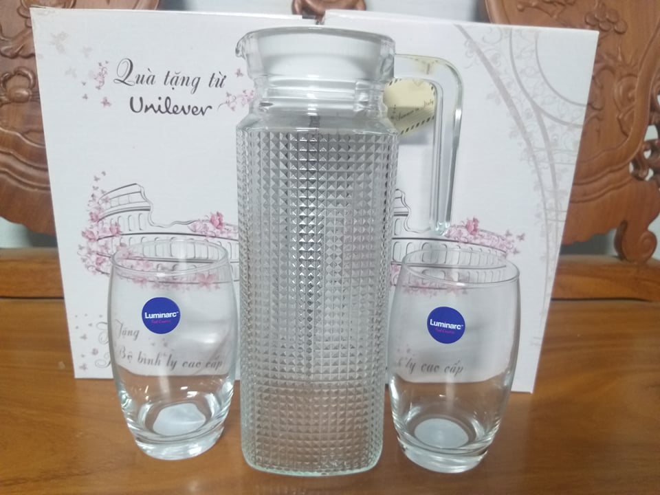 Bộ bình ly thủy tinh 3 món