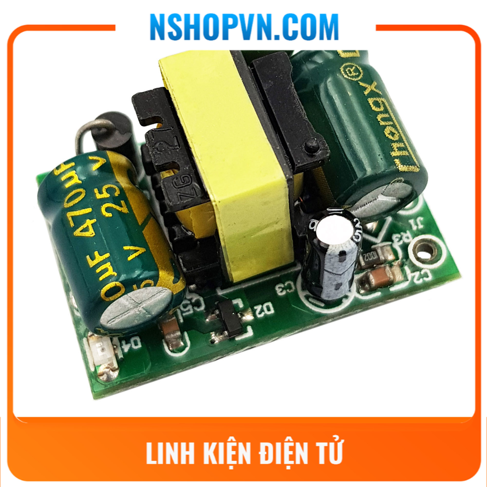 Mạch nguồn xung ac-dc 12vdc 450ma