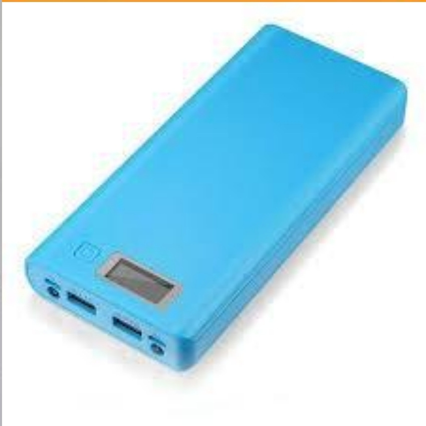 Box sạc dự phòng 8 cell dùng pin 18650 có LCD hiển thị dòng sạc (Xanh dương chưa pin) , Khung sạc 8 cell