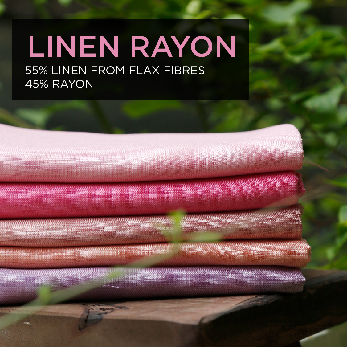 RED - PINK TONES] - LINEN RAYON FABRIC