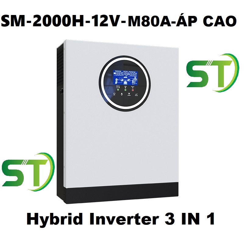 Bộ biến tầnnăng lượng mặt trời off-grid hệ thống lưới điện 2000va 1800w,pv 90v-450v soyer tech,bộ điều khiển mppt 80a