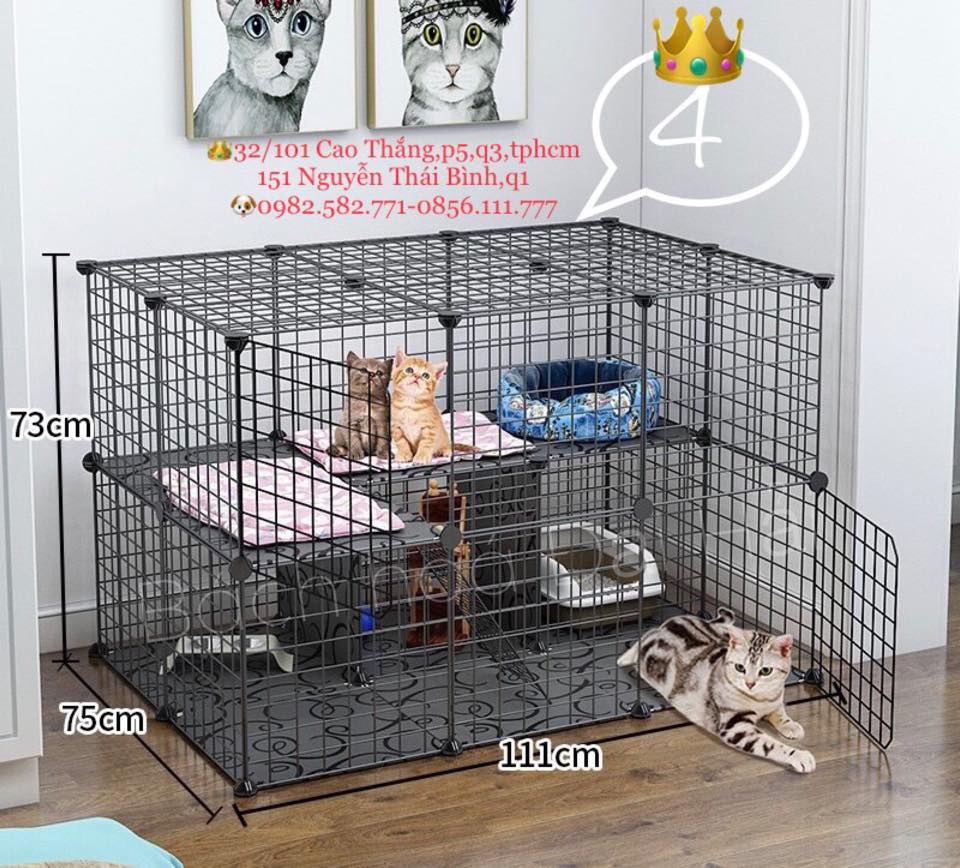 CHUỒNG MÈO LẮP GHÉP ĐA NĂNG 73x111x75