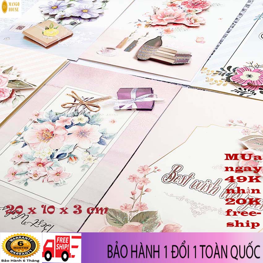 Thiệp chúc mừng 3D phủ nhũ sang trọng- 20x10x3 cm , sang trọng, thanh lịch, phù hợp với tất cả lễ, hương thơm dịu nhẹ, - Mango House shop- thiệp hoa, thiệp giấy, thiệp 3D, thiệp tặng kèm, thiệp sinh nhật, quà tặng, quà 8/3