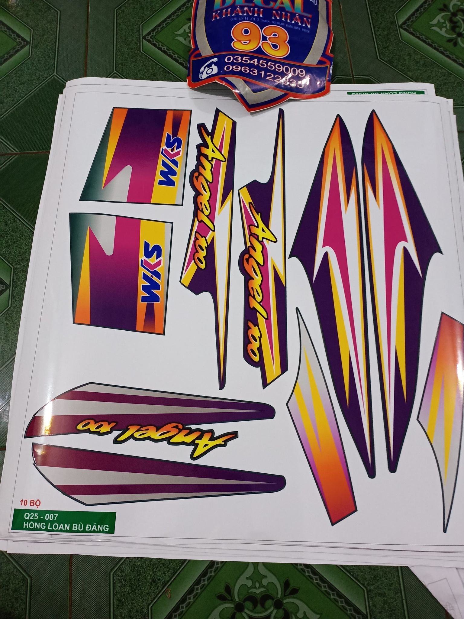 tem rời xe angel 100