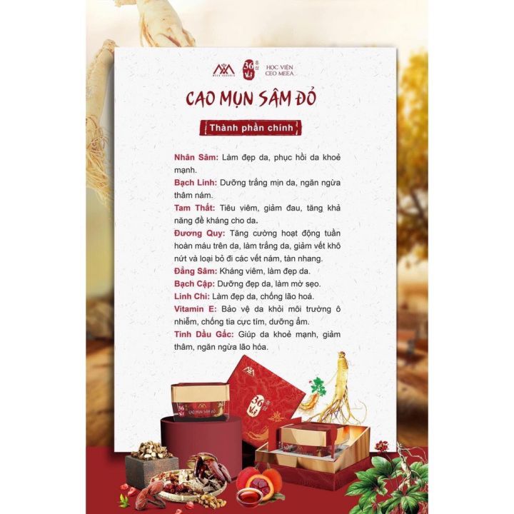 Cao Mụn Sâm Đỏ 15g Chính Hãng Mee Organic