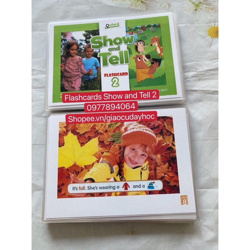 Flashcards Show and Tell 1-2-3 ( Size A5- 2 mặt -ép plastics bền đẹp)