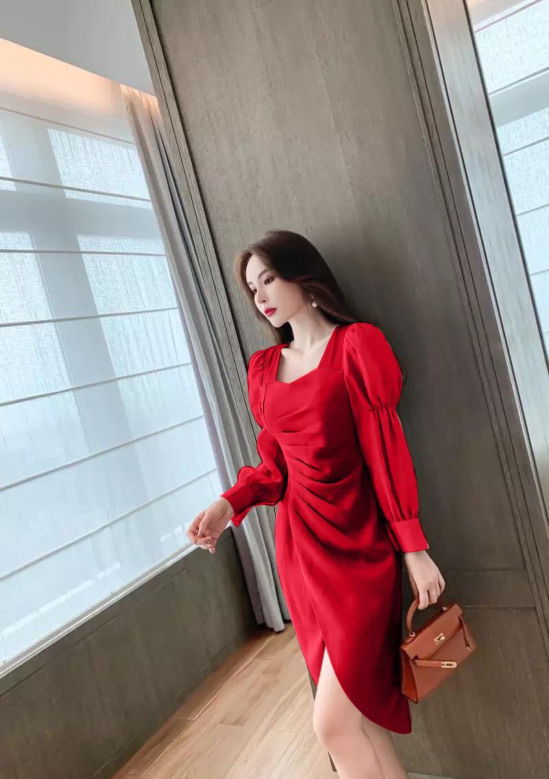 [HCM]Đầm dự tiệc đính kim sa xẻ tà cao cấp