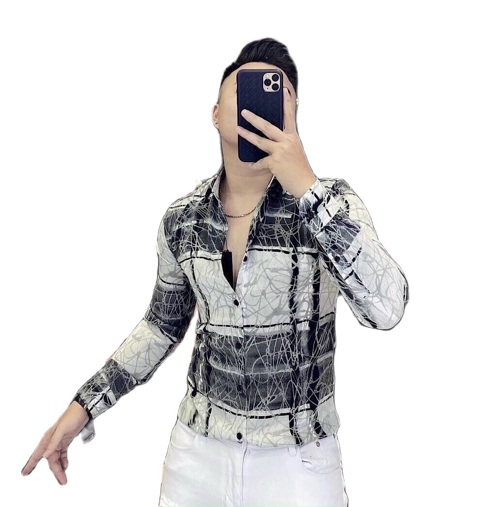 Áo somi nam họa tiết chất lụa cao cấp BAS1