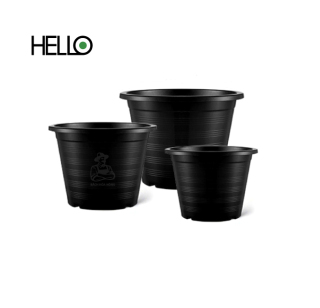 Chậu nhựa Hello - nhiều kích thước màu đen sử dụng ngoài trời, sân vườn thumbnail