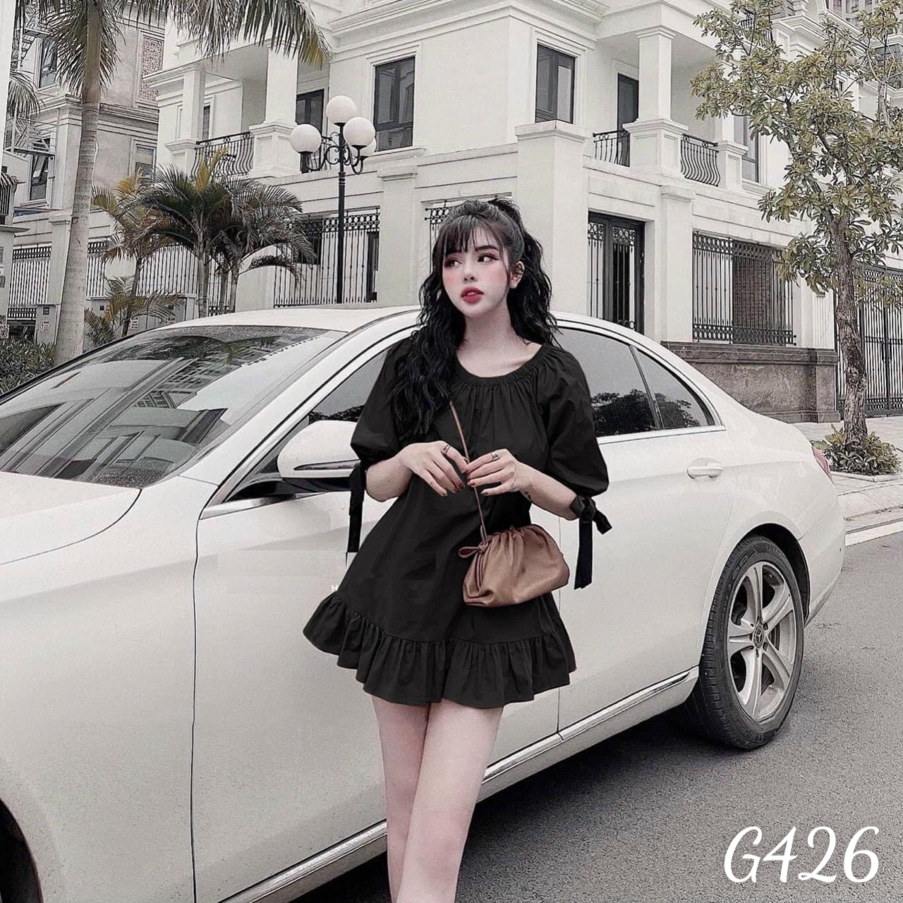Đầm baby doll nữ đuôi cá dáng xoè chất kate lụa G426a
