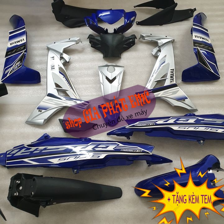 Bộ dàn áo màu XANH TÍM THAN gắn xe SIRIUS [ TẶNG KÈM TEM 3 LỚP ] nhựa nguyên sinh cao cấp