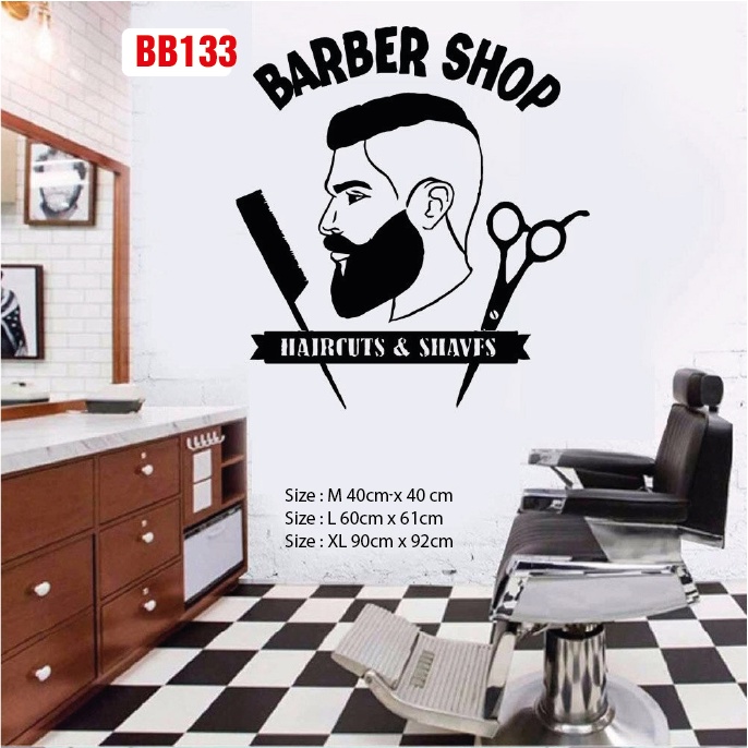 Decal dán làm đẹp cửa tiệm Barber và Salon P9