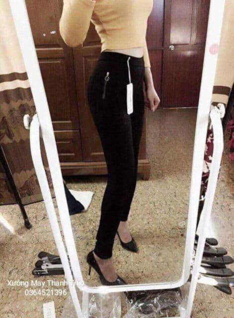 Quần legging nữ U MÌ HÀN khóa sườn