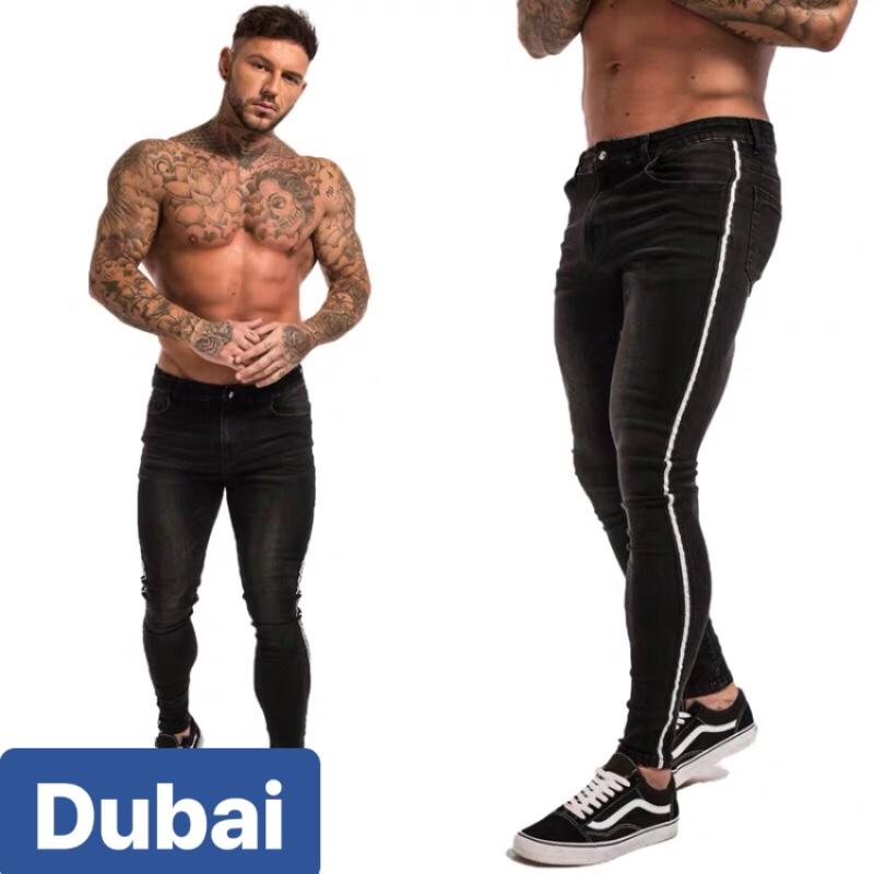 QUẦN JEAN NAM CHẤT BÒ ĐEN SỌC TRẮNG DƯ CHẤT MEN HOT NHẤT DB-1148 CAO CẤP - DUBAI FASHION