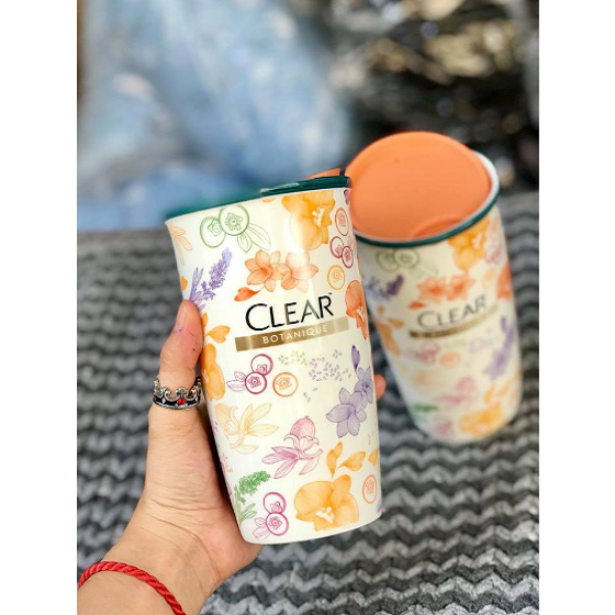 Ly sứ có nắp 550ml - ly sứ họa tiết