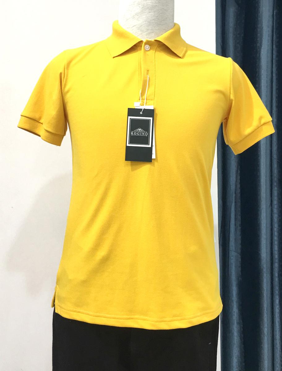 Áo phông cổ bẻ màu vàng Rogino