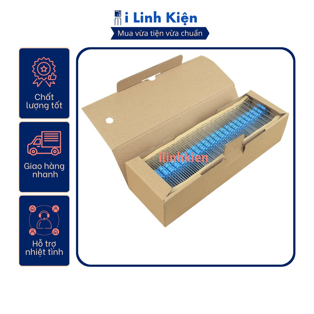 Điện trở vạch 2W 470K 1% chân đồng (10c)
