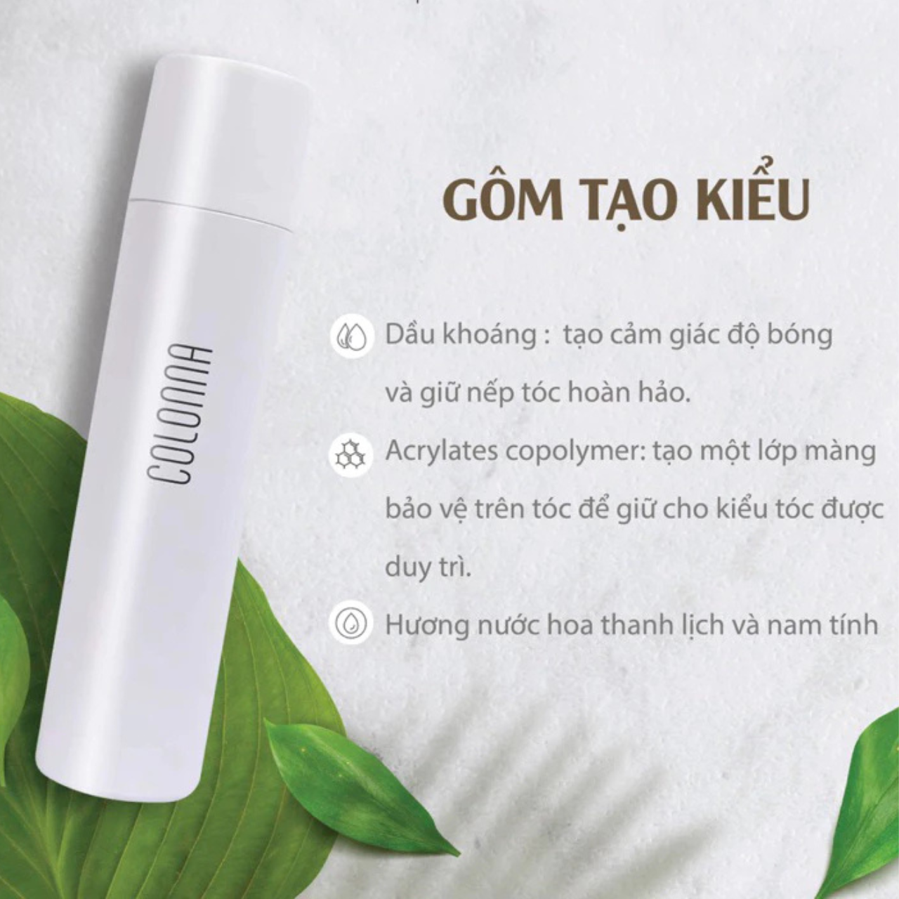 Gôm Xịt Giữ Nếp Tóc Colonna Ver 3 – Giữ Nếp Lâu, Hiệu Ứng Mờ, Không Bóng Tóc
