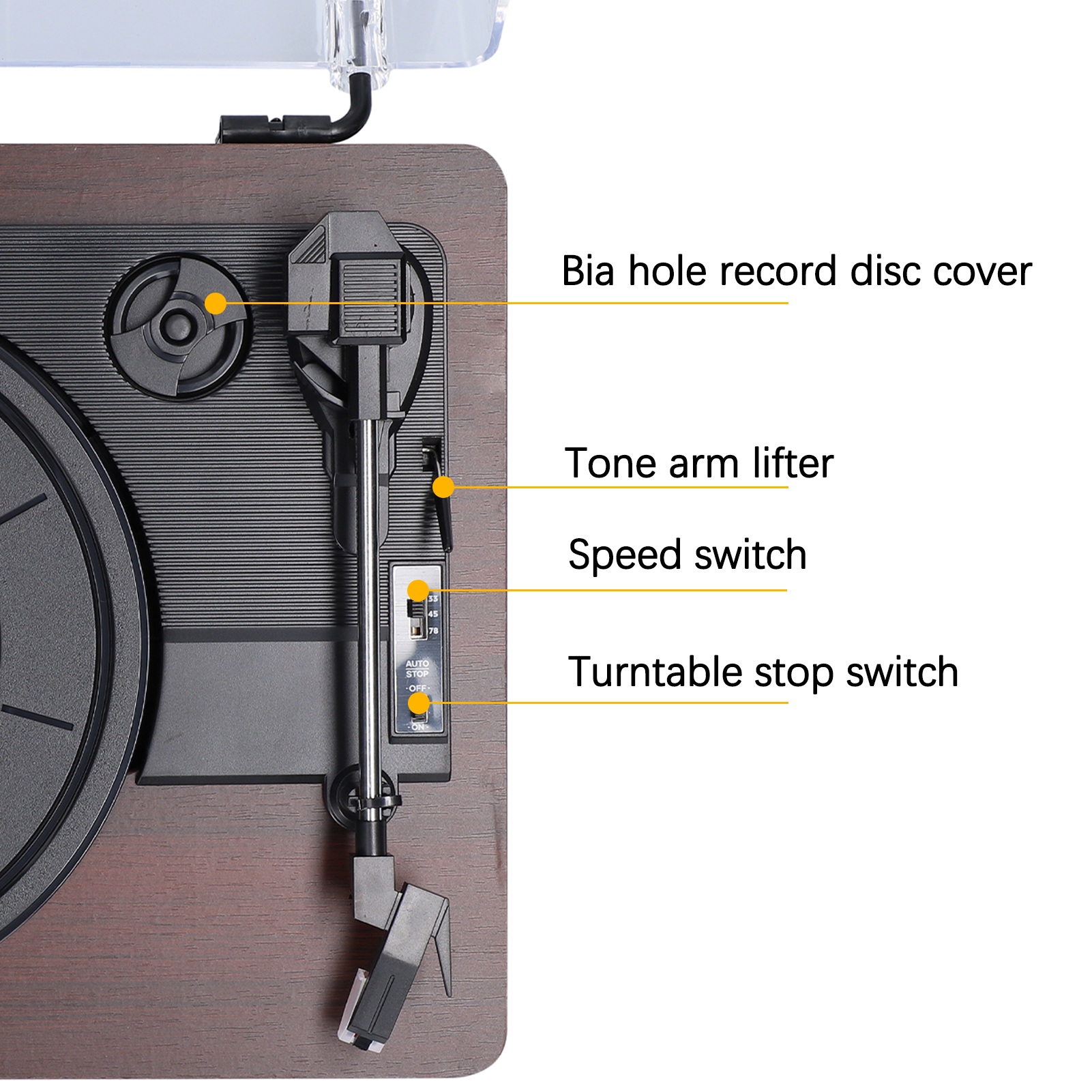 Máy Ghi Âm Vinyl Hoài Cổ Máy Ghi Âm Có Nắp Chống Bụi Máy Ghi Âm Phong Cách Hoài Cổ Cổ Điển