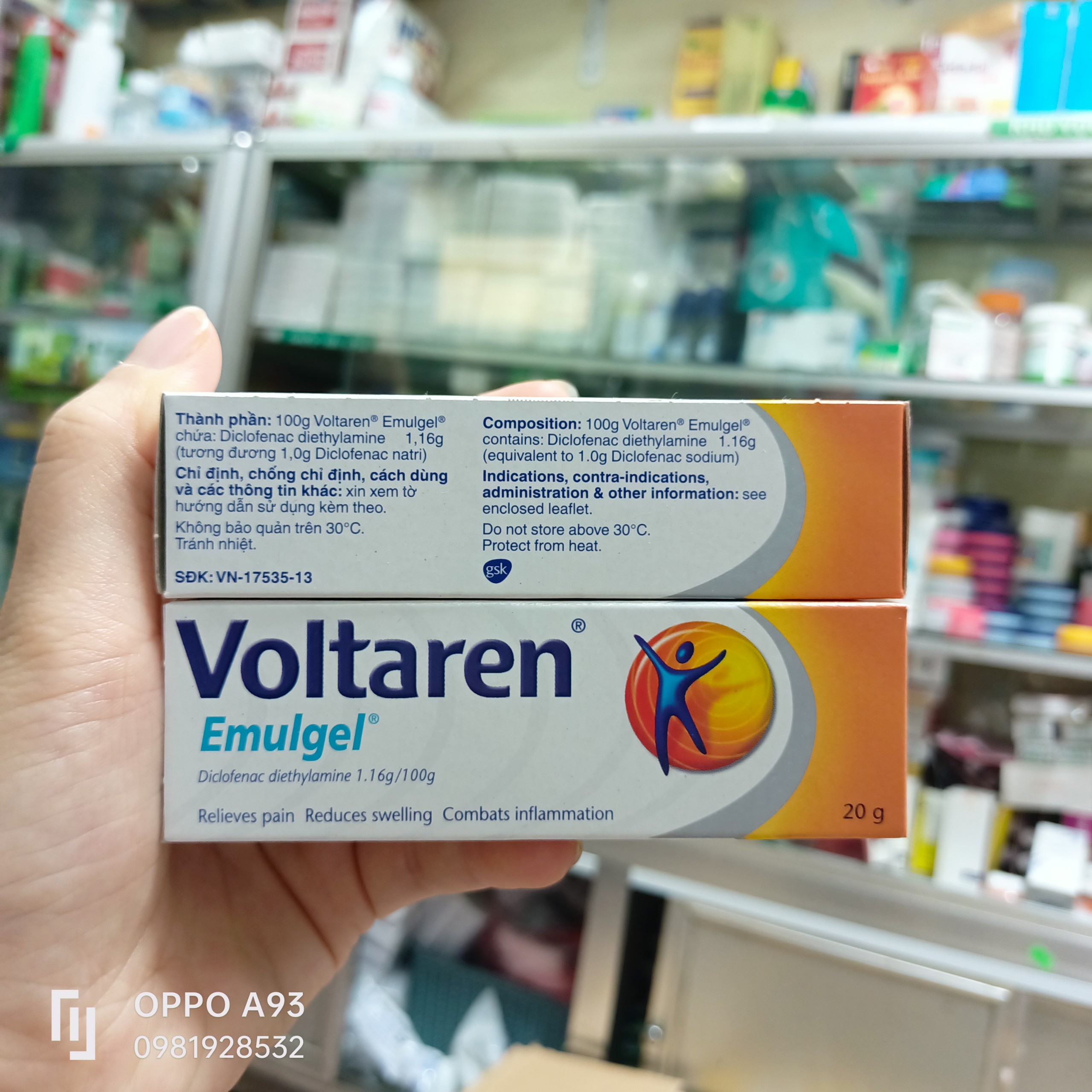 Gel xoa bóp giảm đau Voltarel 20g