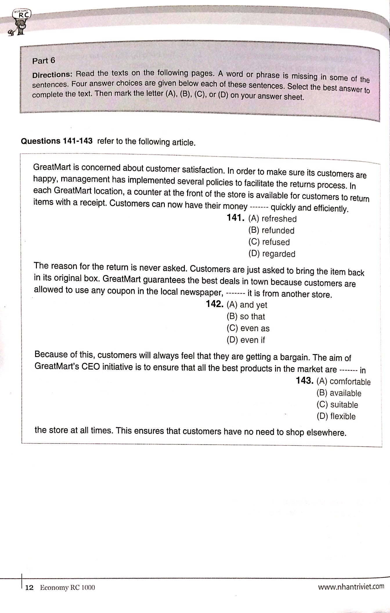 Fahasa - Economy TOEIC RC1000 Vol 2