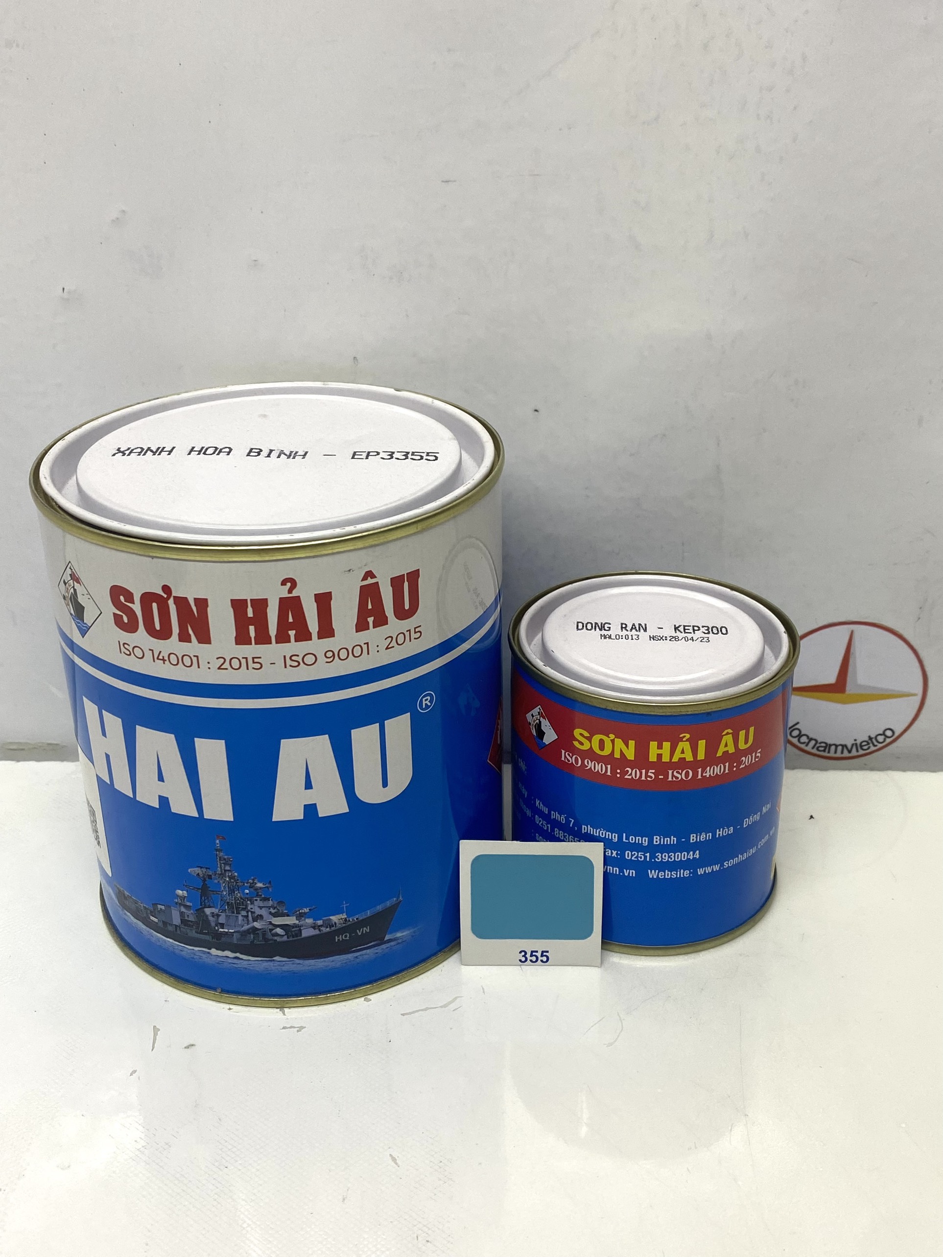 Sơn epoxy hải âu màu xanh hòa bình ep 355 1l/bộ