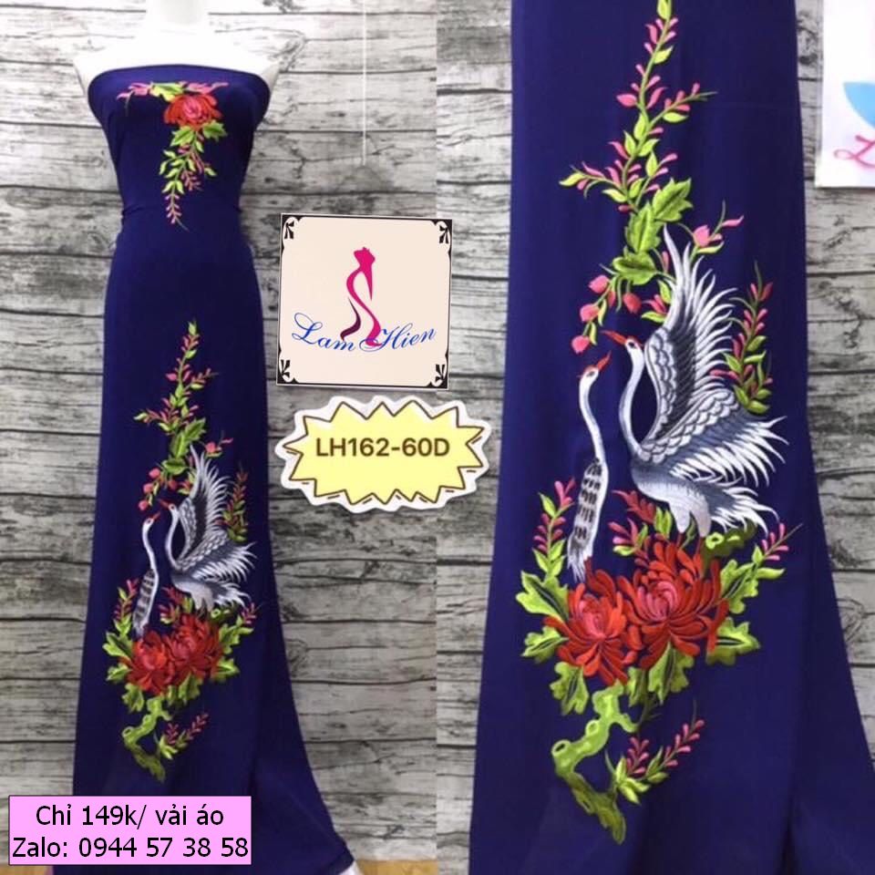 Lâm Hiền-vải áo dài thêu LH162