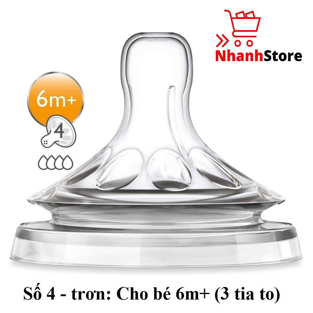 Bình sữa Avent Natural 330ml (Núm số 4, Cho trẻ từ 6 tháng+) (màu trắng trong)