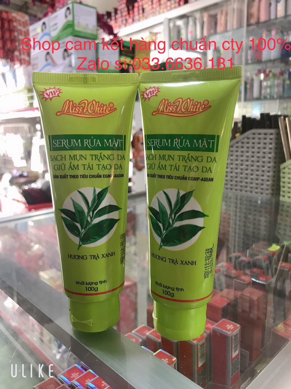 SERUM RỬA MẶT TRÀ XANH MISSWHITE 100G SẠCH MỤN,TRẮNG DA,GIỮ ẨM,TÁI TẠO DA [ CHUẨN HÀNG CTY 100%]