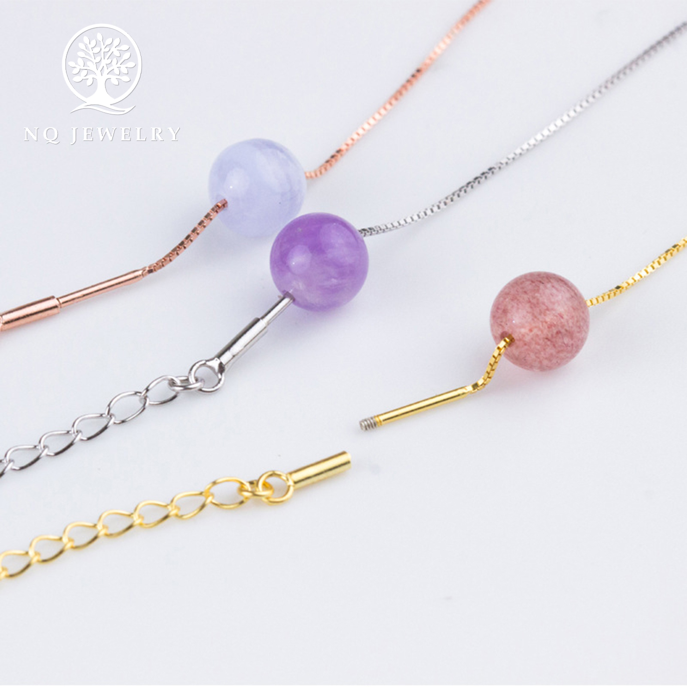 [HCM]Dây chuyền bạc mảnh 45cm chốt vặn có dây xích - NQ Jewelry