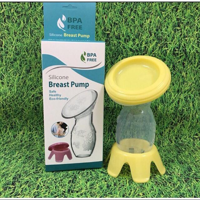Phễu/cốc hứng sữa rảnh tay silicon - kèm chân đế đứng và nắp đậy
