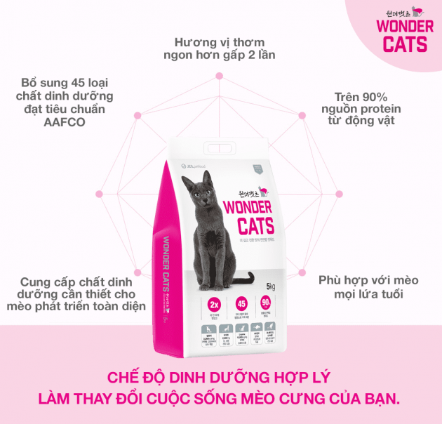 [1Kg] Hạt Wonder Cat, Thức Ăn Dinh Dưỡng Cho Mèo